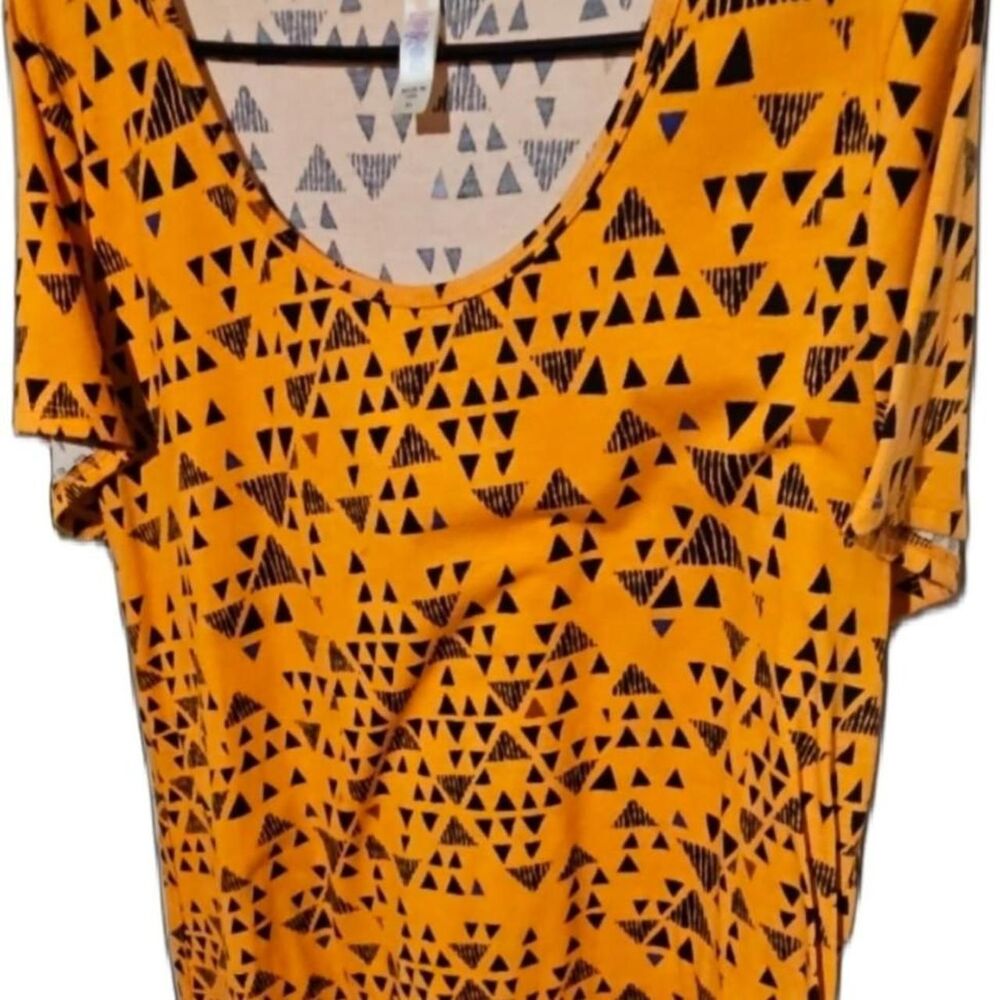 Lularoe Women's Yellow and Orange Crop-top